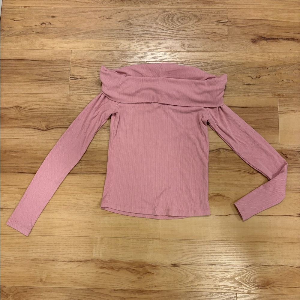 Ardene Dusty Rose Off-Shoulder Long Sleeve Top